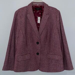 Talbots size 20w petite houndstooth Shetland wool blazer nwt